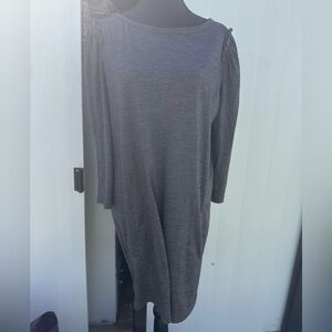 BURBERRY WOMENS 14 Gray Long Sleeve Dress